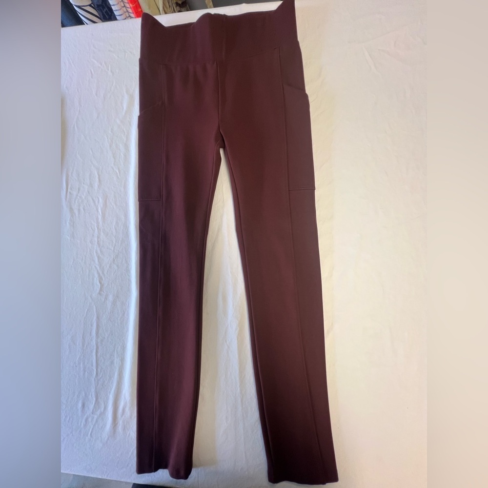 LOU & GREY FOR LOFT. BURGUNDY SIZE XS BURGUNDY LEGGINGS. HIGH WAISTED